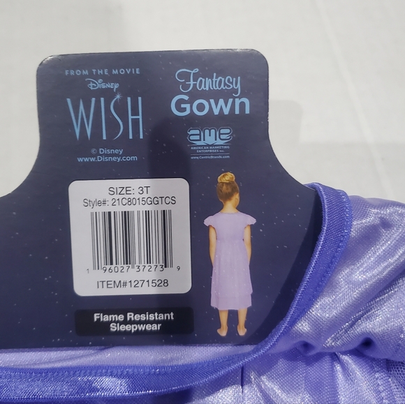 Girl's Disney WISH Fantasy Gown Asha & Star Sleepwear Purple Size 3T NWT - Picture 6 of 6